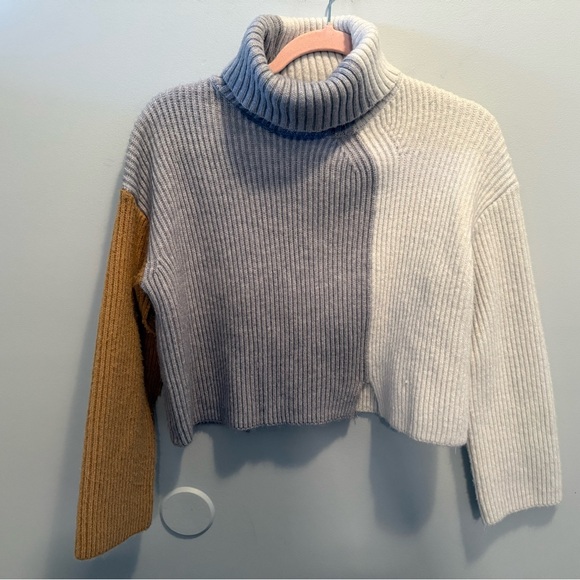 Anthropology RAGA Colorblock Turtleneck Sweater Large Repair Piece - Picture 2 of 8